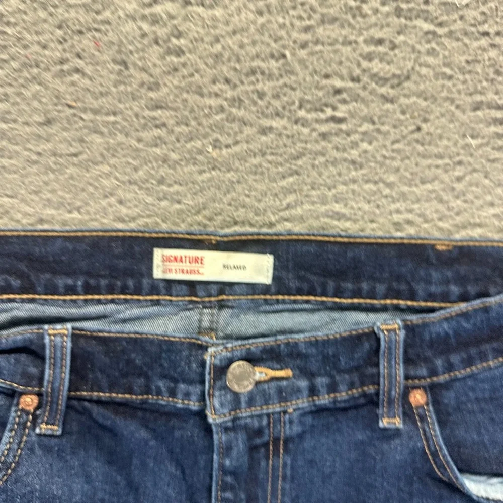 Signature by Levi's Jeans Mens 40x30 Blue Cotton Denim Straight Relaxed Stretch
